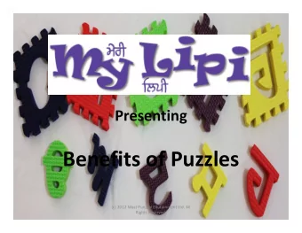 Benefits of Puzzles  (c) 2012 Mast Punjabi Edutainment Ltd. All  Rights Reserved.  Mission