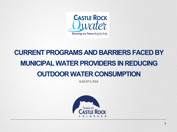 municipal water providers in reducing
