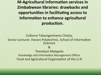 M-Agricultural  informa1on  services  in    Zimbabwean  libraries: