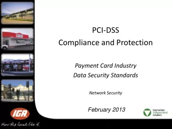 PCI-DSS  Compliance and Protection  Payment Card Industry  Data Security Standards  Network