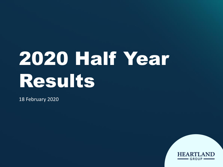 2020 half year results