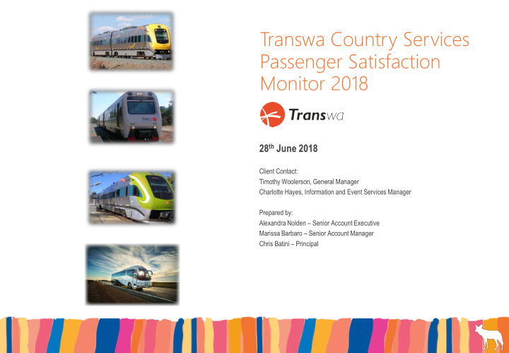 transwa country services passenger satisfaction monitor