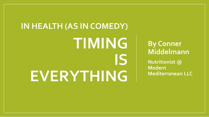 timing