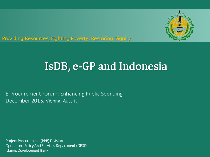 isdb e gp and in is indonesia