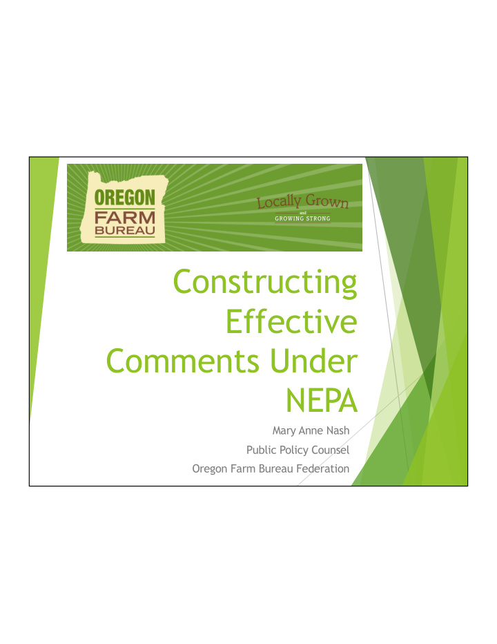 constructing effective comments under nepa