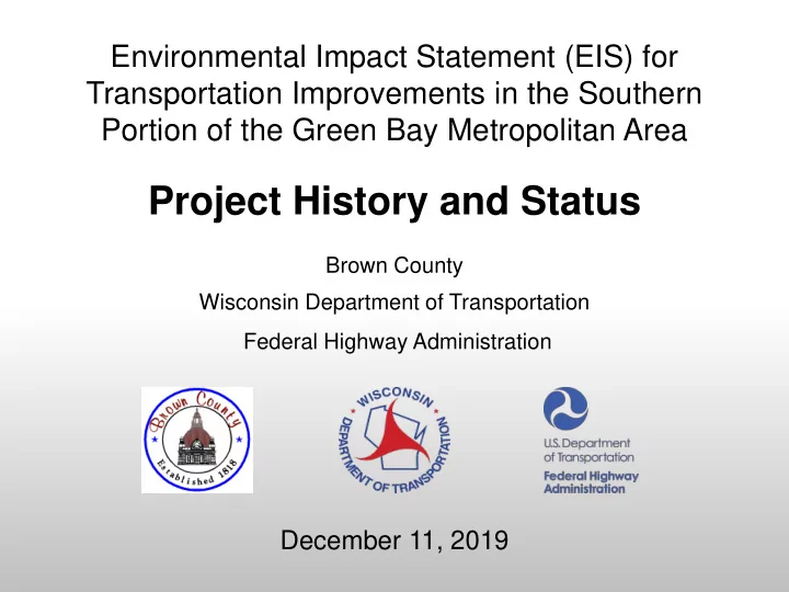 project history and status