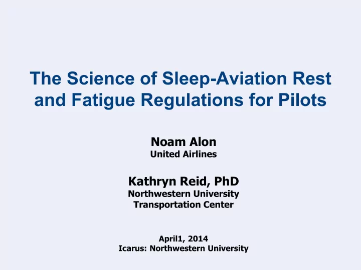 the science of sleep aviation rest and fatigue