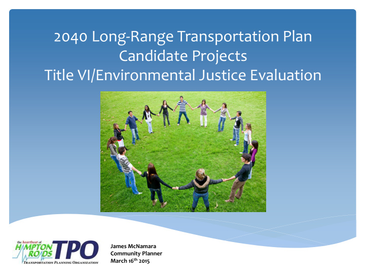 2040 long range transportation plan candidate projects