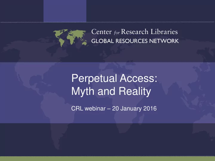 perpetual access