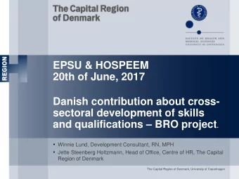 Danish contribution about cross-  sectoral development of skills and qualifications  BRO project