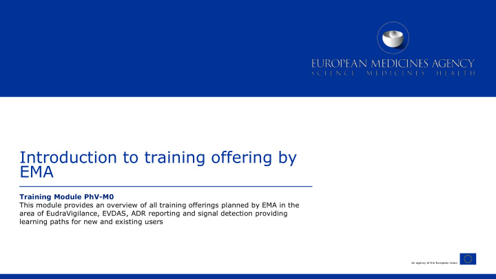 introduction to training offering by ema