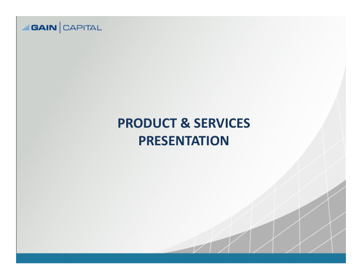 product services presentation disclaimer