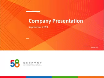 Company Presentation  September 2019  0  Disclaimer The following presentation has been prepared by