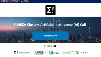 EUREKA Clusters Artificial Intelligence (AI) Call  Introduction  SOCIETAL &amp; ECONOMIC IMPACT