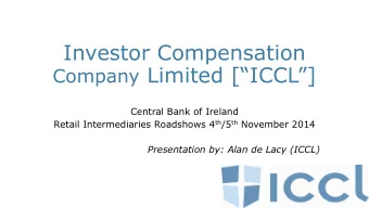Investor Compensation Company Limited [ICCL]  Central Bank of Ireland Retail Intermediaries