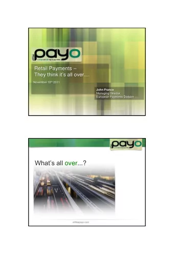 Whats all over...? Over time  Telephone Order  Cash  Mail order  Cards  Internet  Point of