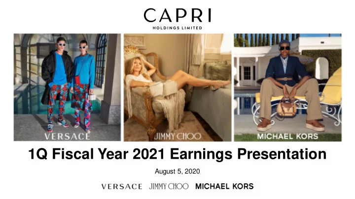 1q fiscal year 2021 earnings presentation