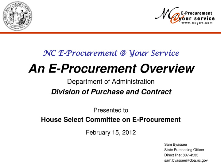 an e procurement overview