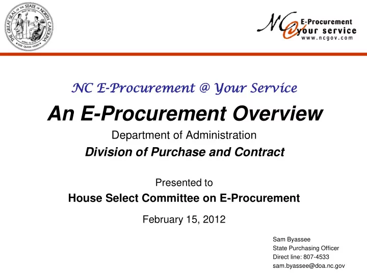an e procurement overview