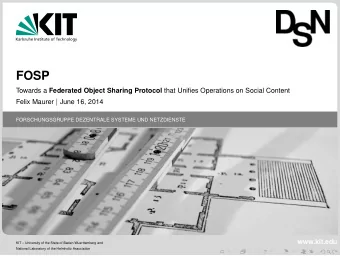 FOSP Towards a Federated Object Sharing Protocol that Unifies Operations on Social Content Felix