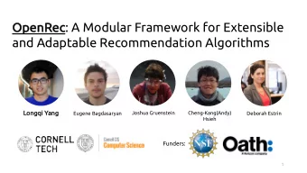 ec : A Modular Framework for Extensible  Op  Open  enRec  and Adaptable Recommendation Algorithms