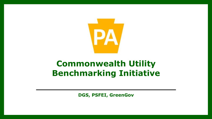 commonwealth utility benchmarking initiative