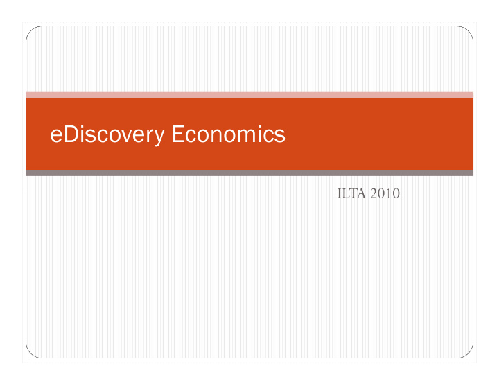 ediscovery economics