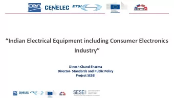 Indian Electrical Equipment including Consumer Electronics  Industry  Dinesh Chand Sharma