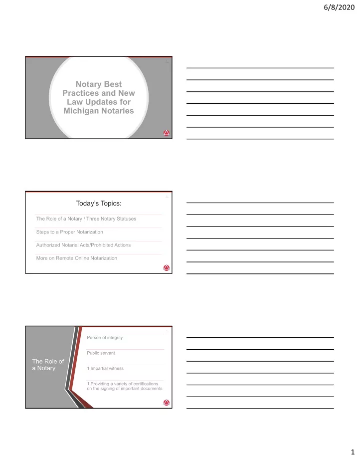 notary best practices and new law updates for michigan