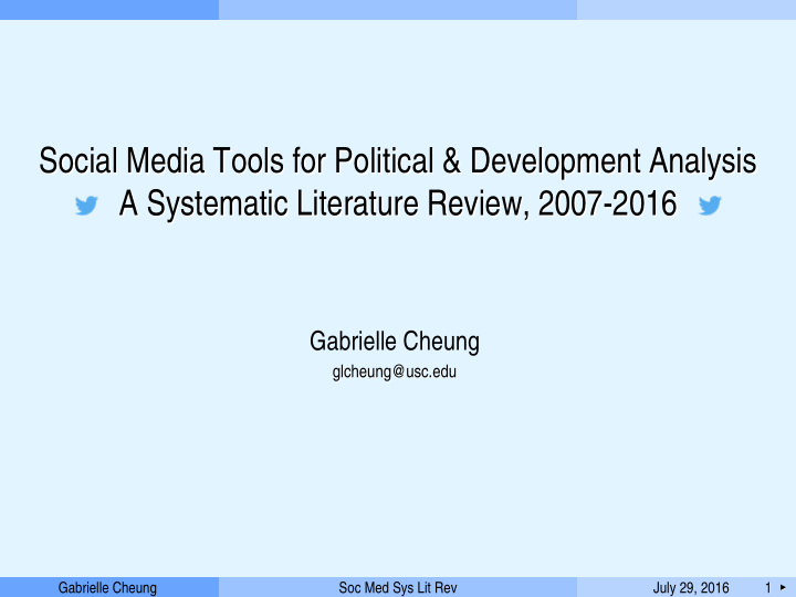 social media tools for political development analysis