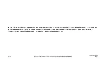 NOTE: The attached record is a presentation created by an outside third-party and provided to the