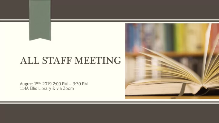 all staff meeting