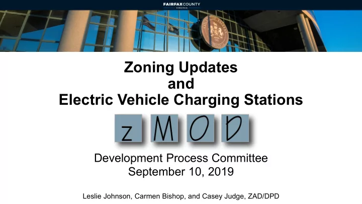 zoning updates and electric vehicle charging stations