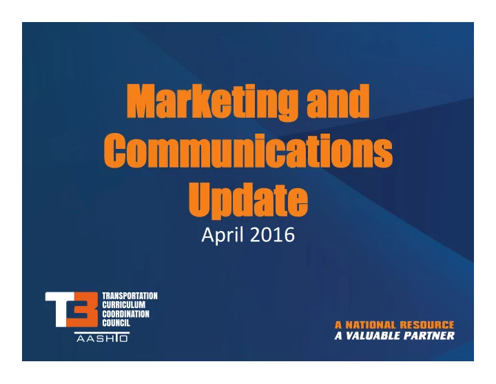 marketing and marketing and communications communications