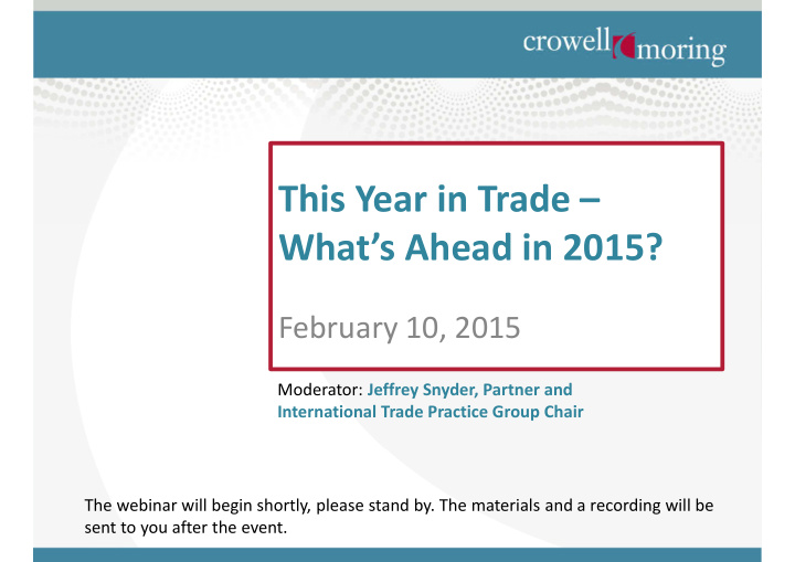 this year in trade what s ahead in 2015