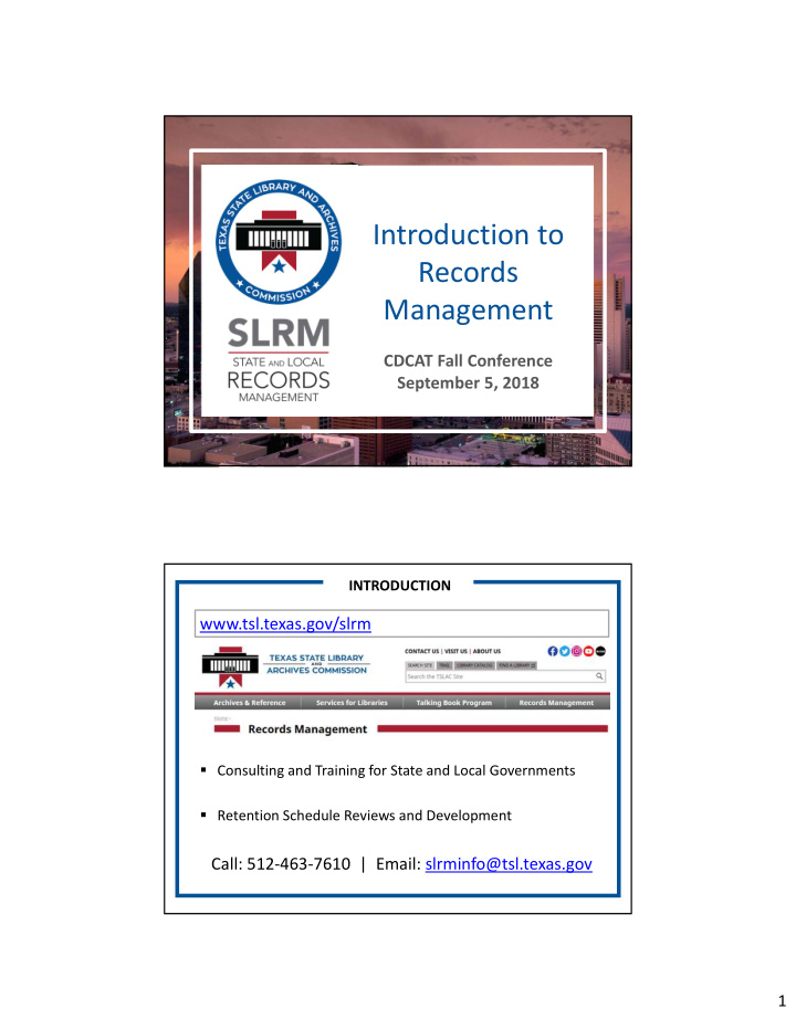 introduction to records management