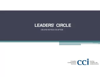 LEADERS CIRCLE  GRAND RIVER CHAPTER  Licensing of Property Managers  Michelle Kelly, B.Comm.,