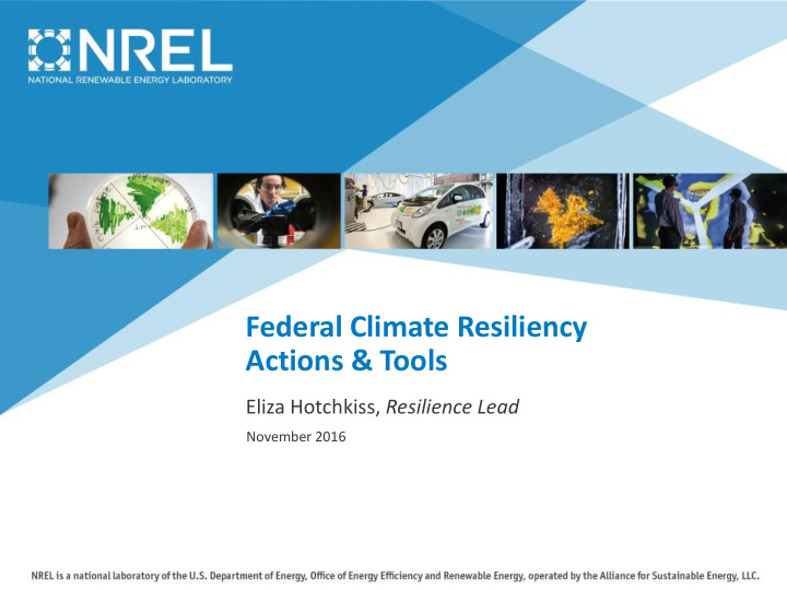 federal climate resiliency actions tools