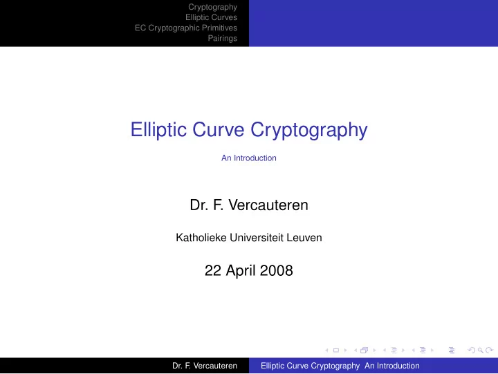 elliptic curve cryptography