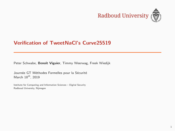 verification of tweetnacl s curve25519