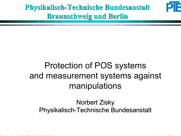 protection of pos systems and measurement systems against