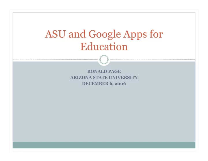 asu and google apps for education