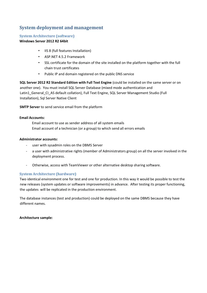 system deployment and management