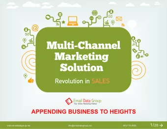 Multi-Channel  Marketing  Solution  Revolution in SALES  @  Your Green Marketing Partner