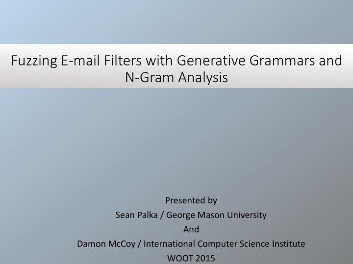 n gram analysis