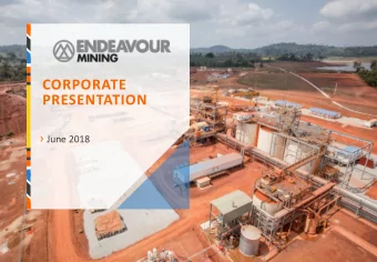 PRESENTATION  June 2018  CORPORATE PRESENTATION  DISCLAIMER &amp; FORWARD LOOKING STATEMENTS