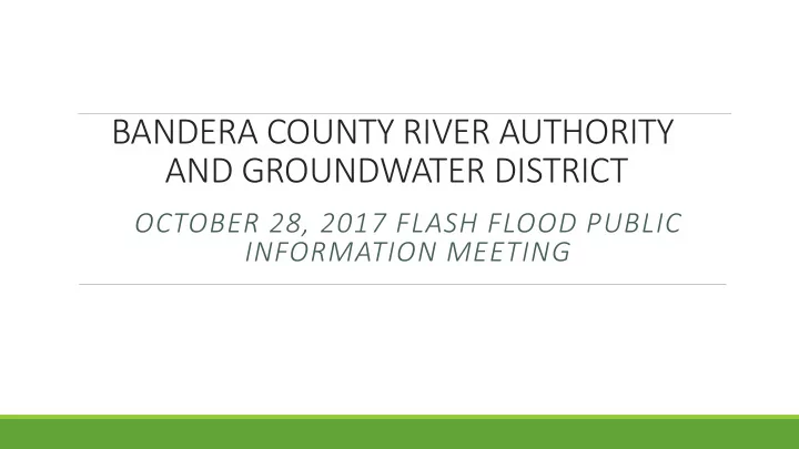 and groundwater district