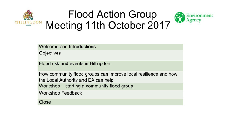 flood action group meeting 11th october 2017