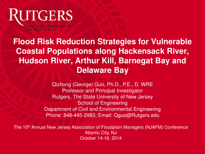flood risk reduction strategies for vulnerable coastal