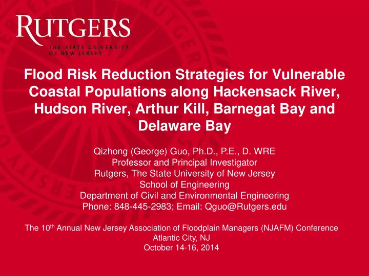 flood risk reduction strategies for vulnerable coastal